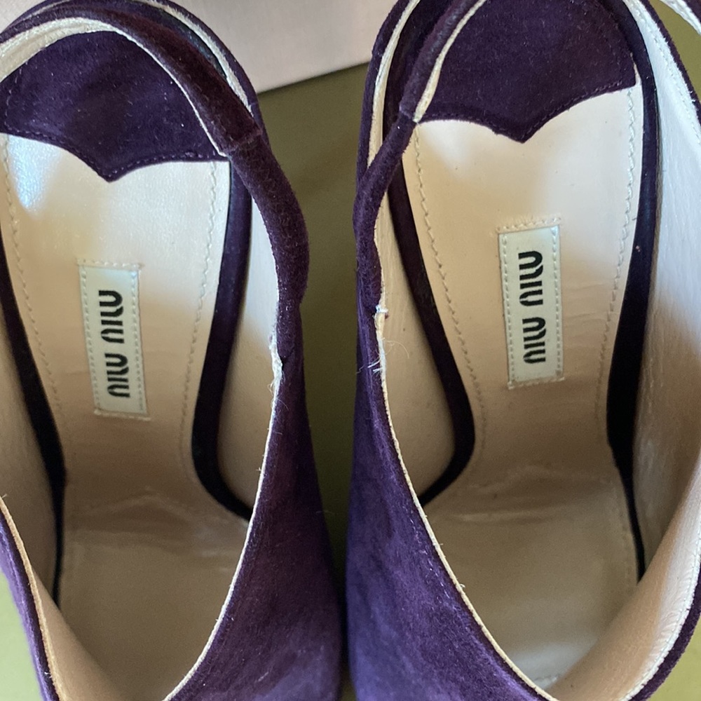 Nwb Miu Miu Suede Open Toe Slingbacks - image 2